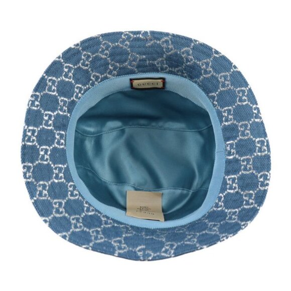 Gucci GG Lame Bucket Hat 71% Wool 17% Nylon 12% Metal Fiber Blue Silver main image 4